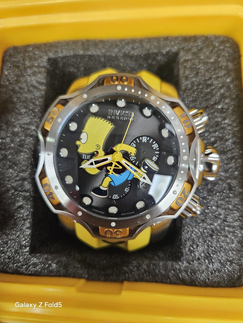 Invicta Men’s Yellow Bart Simpson Limited Edition Dive Watch 52mm